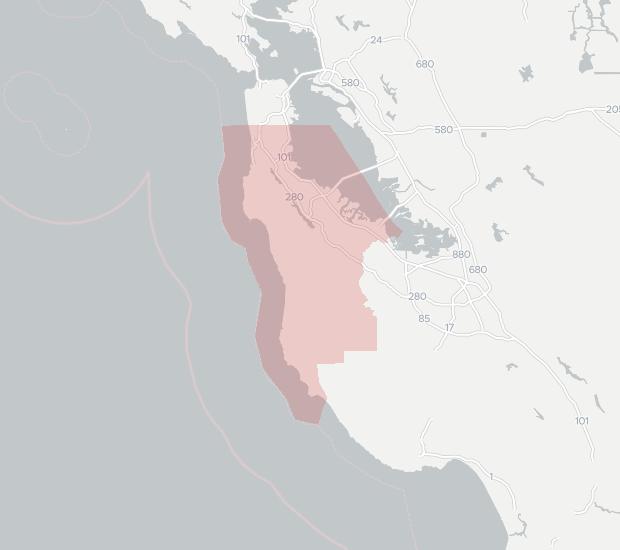 San Bruno Municipal Cable TV Availability Map. Click for interactive map