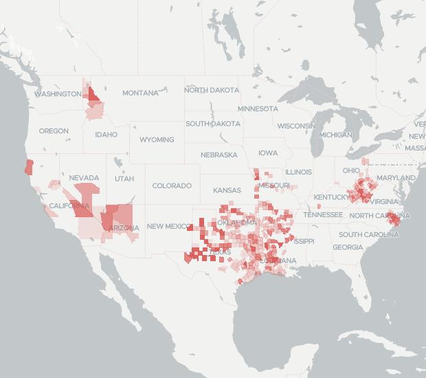 Suddenlink Communications Availability Map. Click for interactive map.