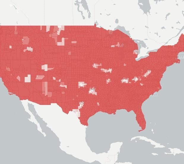 Verizon Availability Map. Click for interactive map.
