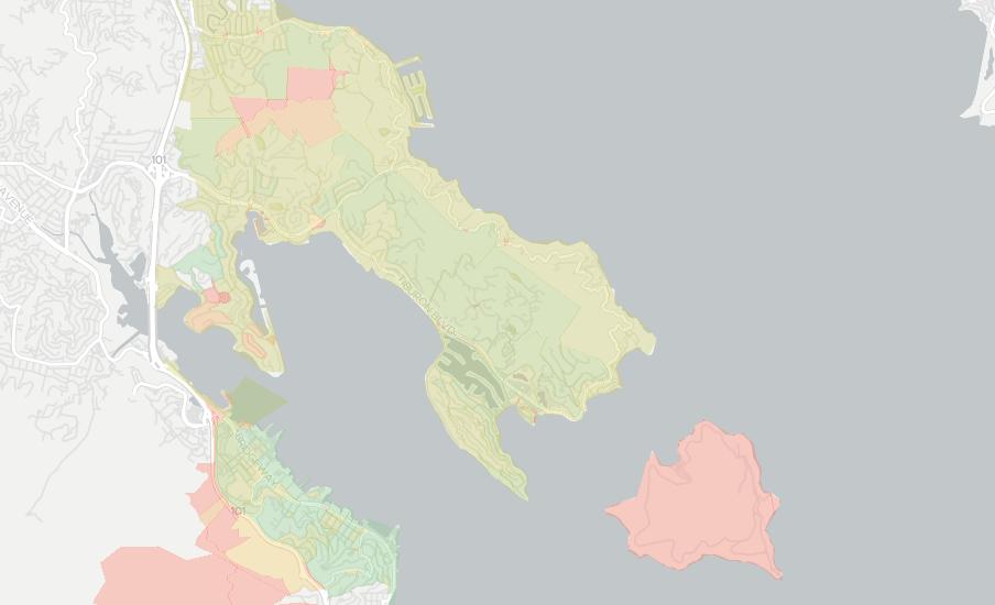 Tiburon Zip Code Map Belvedere Tiburon, CA InterProviders (987 Mbps)